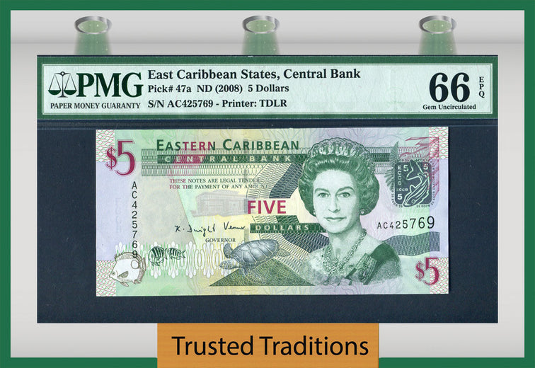 TT PK 0047a 2008 EAST CARIBBEAN STATES $5 