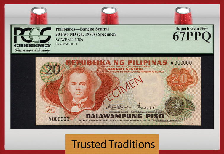 TT PK 0150s 1970 PHILIPPINES BANGKO SENTRAL 20 PISO 