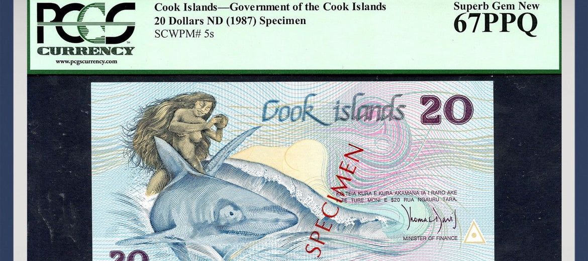 TT PK 0005s 1987 COOK ISLANDS 20 DOLLARS 