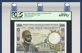 TT PK 0804Tm 1977 WEST AFRICAN STATES TOGO 5000 FRANCS PCGS 65 PPQ GEM NEW