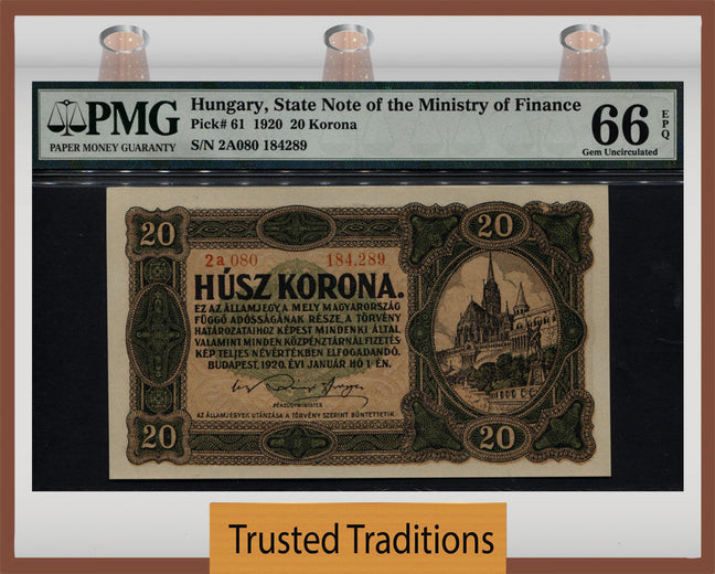 TT PK 0061 1920 HUNGARY 20 KORONA 