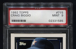 TT 1992 TOPPS CRAIG BIGGIO CATCHER BEST PLAYER HOUSTON ASTROS PSA # 715 MT 9