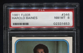 TT 1981 FLEER HAROLD BAINES OUTFIELD PSA # 346 MT 8 CHICAGO WHITE SOX