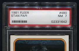TT 1981 FLEER STAN PAPI TIGERS - SHORTSTOP PSA # 480 NM 7