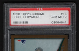 TT 1998 PSA TOPPS CHROME ROBERT EDWARDS # 13 GEM MT10 RUNNING BACK!