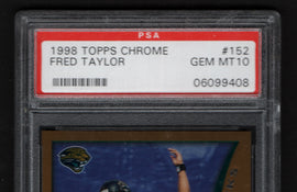 TT 1998 TOPPS CHROME FRED TAYLOR PSA #152 GEM MT 10 FRAGILE FRED