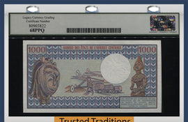 TT PK 16c 1978-80 CAMEROUN 1000 FRANCS PMG 68 EPQ SUPERB TIED AS BEST NONE FINER