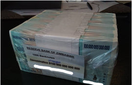 TT PK 91 2008 ZIMBABWE 100 TRILLION DOLLARS 1000 RAW UNC NOTES IN ORIGINAL BRICK