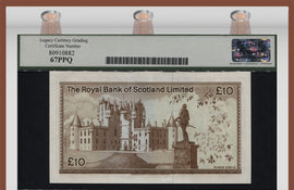 TT PK 338a 1972-81 SCOTLAND ROYAL BANK OF SCOTLAND 10 POUNDS LCG 67 PPQ SUPERB